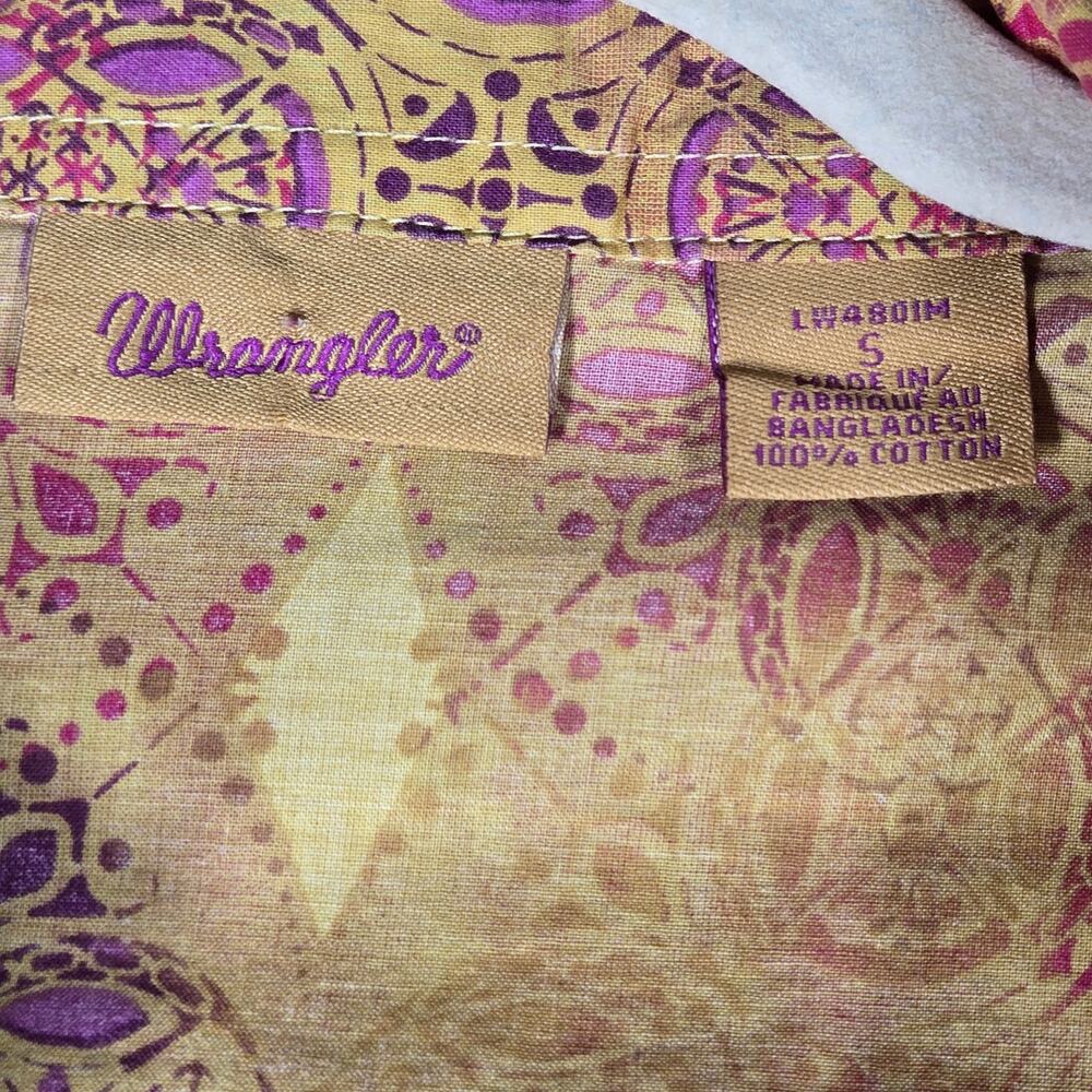 Wrangler Western Shirt Womens Small Pearl Snap Medallion Rodeo Cowgirl Ranch - Picture 5 of 12